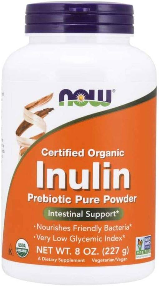 NOW Inulin Prebiótico Fos, 8-Ounts (Pacote de 2)