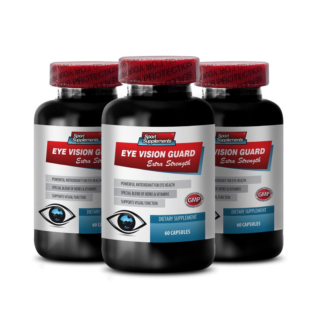 Eye Formula Lutein & zeaxanthin - Eye Vision Guard - Força Extra, Suplemento de Bilberry, Vitaminas Eye para visão, Extrato de Bilberry para olhos, Pílulas de apoio de visão, Lutein com Bilberry, 3B 180 Caps