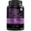 Cápsulas Sono 12-em-1 Melatonina - Ajudas naturais ao sono para adultos com 5mg de melatonina e 500mg de magnésio, Ajuda ao sono com Ashwagandha, L Theanina, Raiz Valeriana, GABA, 5-HTP (90ct, Pack of 1)