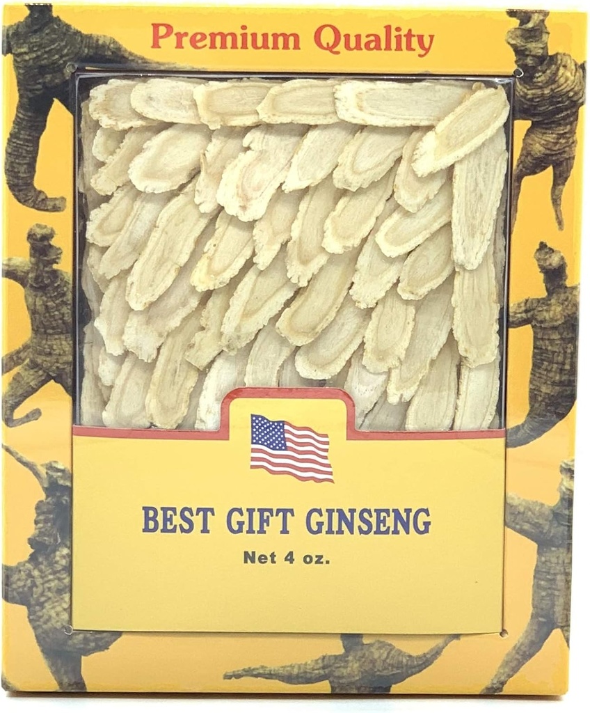 Grau A+ mão selecionado americano Ginseng corte médio 4 onças Caixa