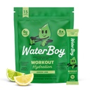 Waterboy exercitar a hidratação de açúcar livre de 2,960mg em pó de eletrolite pacotes de L-Glutamina + Vitaminas, sem açúcar, todos naturais, sem glúten, 15 bebidas Stick Mixe (limão)