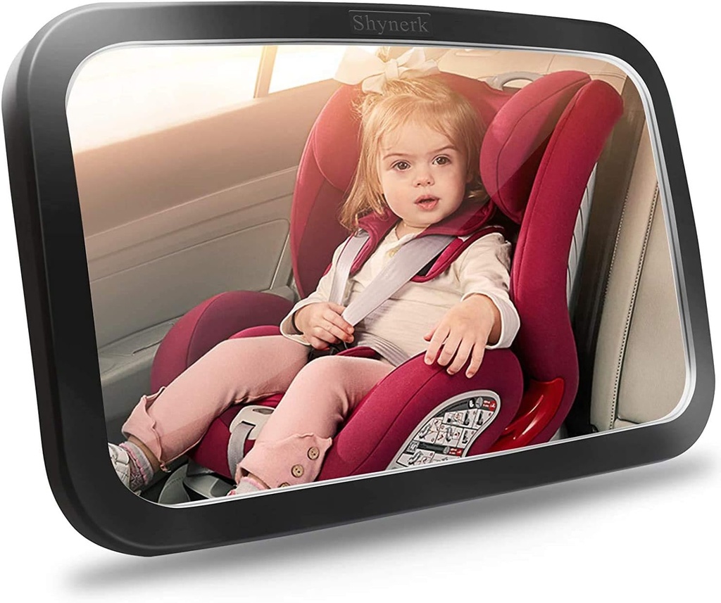 Espelho do carro do bebê de Shynerk, segurança espelho do assento do carro para o bebê de frente traseira com visão clara de cristal largo, Shatterproof, rotação 360°, acidente testado e certificado