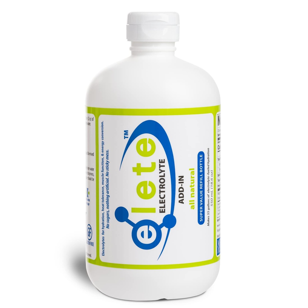 Elete Eletrolyte add-in gotas de hidratação de sódio, magnésio, potássio e trace Minerals desfolhados, tudo natural Perna e músculo Cramp alívio , transformar qualquer bebida em uma bebida esportiva, 18,6 onças
