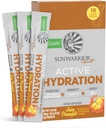Sunwarrior Hydration Powder Eletrolyte Packets Powder B12 Elderberry - Juicy Abacaxi flavored 18 Stick Packs 126g Pouch - Vegan e planta-baseado açúcar livre
