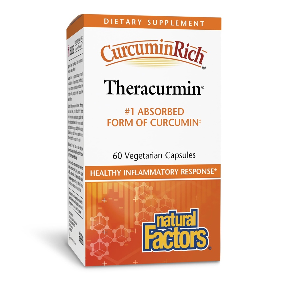 Factores Naturais CurcuminRich Theracurmin - Suplemento de suporte antioxidante com Curcumina - Suplemento dietético Aids Músculo & - 60 Cápsulas Vegetarianas (60 Servões)