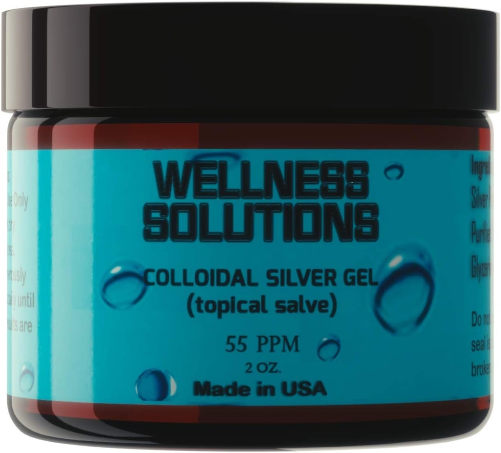 Gel de prata coloidal - Soluções de bem-estar - Gel tópico - Vegan & Gluten Free - 2 oz..-L8
