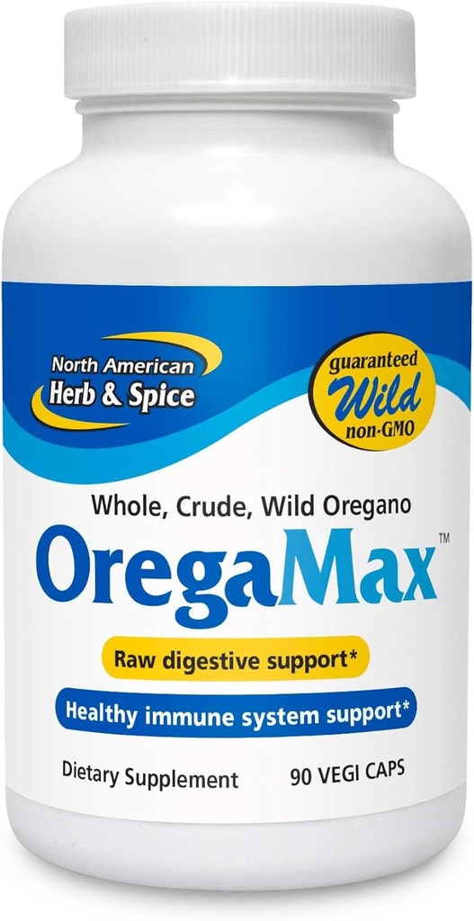 NORTE AMERICANO HERB & ESPECIARIA OregaMax - 90 Vegi Caps - Pacote de 3 - Suporte Digestivo e Imune saudável - Oréganol P73 Orégano Suplemento de óleo com alho e cebola - Não-GMO - 270 Total Servings