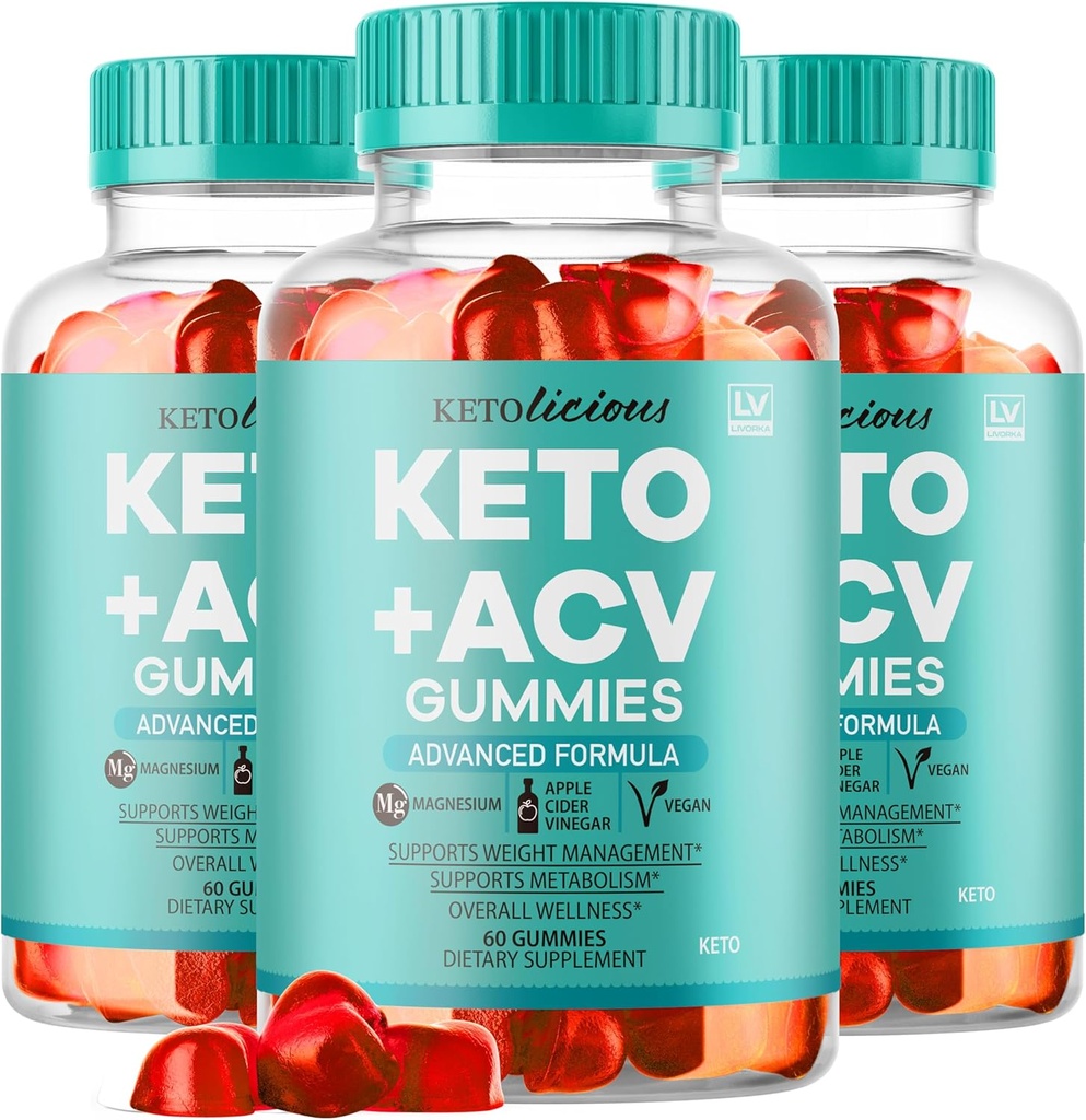 (3 Pack) Ketolicious Keto ACV Gummies, Ketolicious Gummys Advanced Formula 1050MG, All Natural Premium Plus Apple Cider Vinagre Gummy força máxima Gomitas Comentários, 180 Gummies para 3 meses
