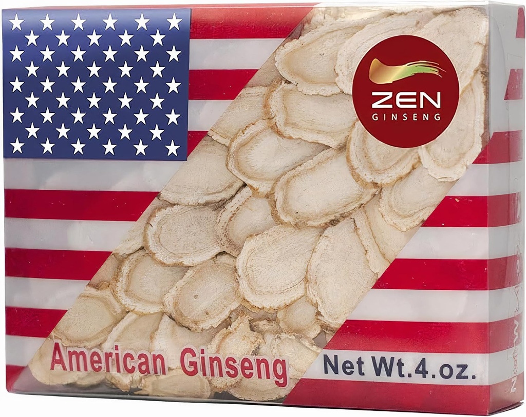 1 Caixa de mão selecionada American Wisconsin Ginseng Slice (4 Oz.) - Aumente seu sistema imunológico rápido