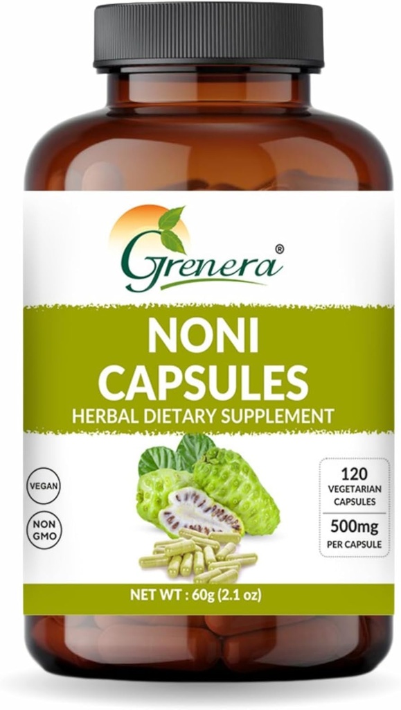 Grenera Noni Fruit Capsules 120 Count (Não-GMO), Gluten Free (Gluten Free)