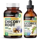 BIO KRAUTER Chicory Root 100 Cápsulas & Alcaçuz Root Tintura 4 Fl. Oz.