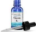 Vitamina K1 Liquid Drops - Made in USA - Filloquinona de alta potência natural para homens, mulheres, crianças, e recém-nascidos grandes para círculos escuros dos olhos - Tamanhos em massa também disponíveis