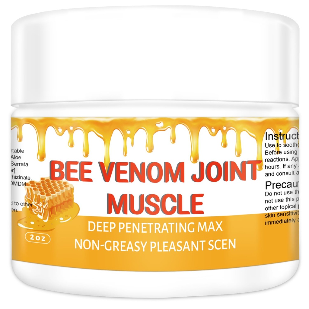 Soro da terapia orgânica do Venom da abelha, junta profissional & creme da liberação do músculo e do osso - liberação eficaz calmante 24 horas para trás, pescoço, mão, pé, joelho, músculo, ombro, quadril, nervo