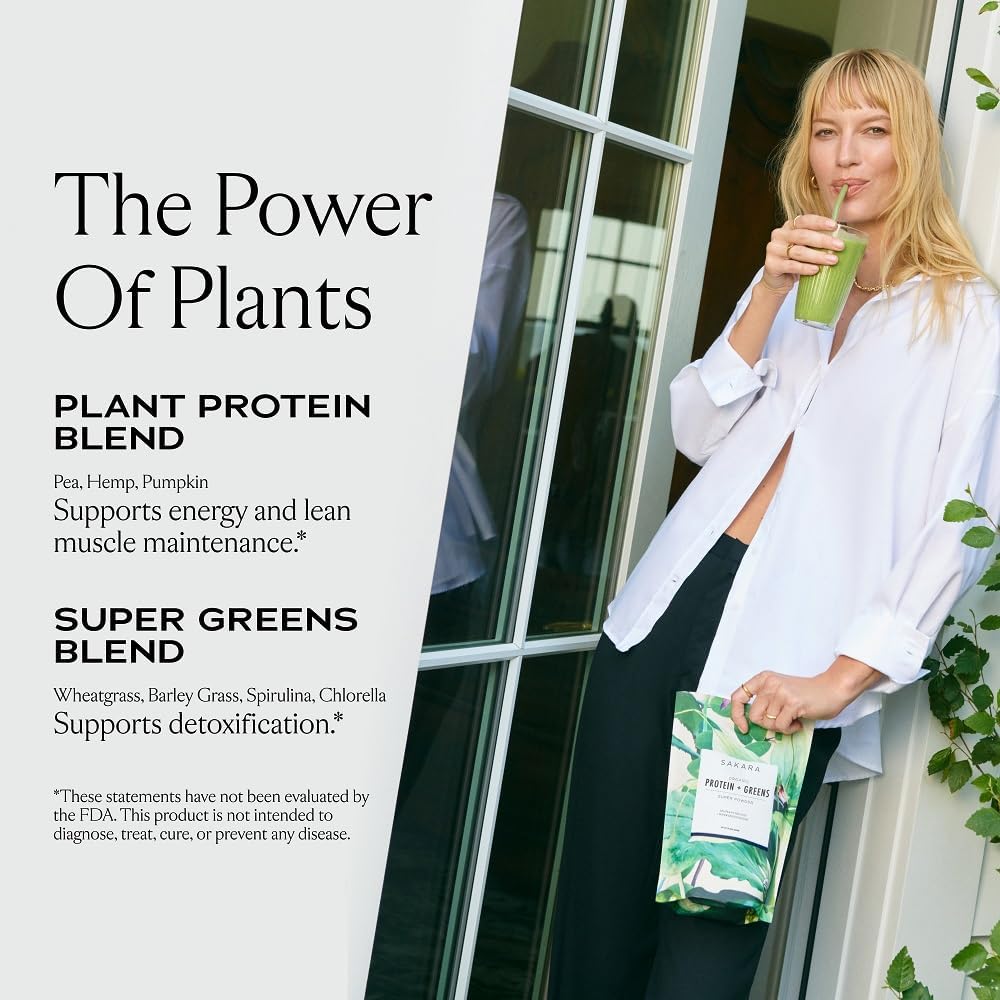 Pacote de Super Pó SAKARA - Proteína + Verdes Proteína Orgânica Pó, Metabolismo Super Pó, & Pó de Fibra Prebiótico