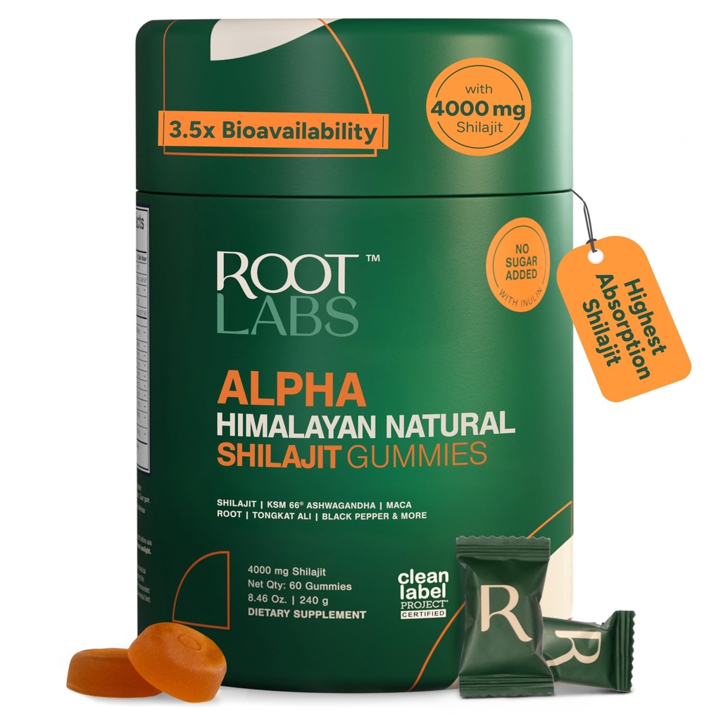 10-in-1 Alpha Shilajit Gummies □ 4000 mg Puro Himalayan Shilajit, Tongkat Ali, Maca Root, 75% Ácido Fulvic □ ShilAbsorb Tecnologia de biodisponibilidade □ Sugar-Free Vegan, 85+ Trace Minerals