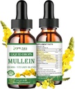 Mullein Drops para pulmões, poderoso desintoxicação de limpeza do pulmão para fumante, Mullein orgânico e gotas de clorofila para pulmões, Extrato de folha de Mullein para pulmão e brónquica, Saúde respiratória, Imune Boost 2 FL/OZ