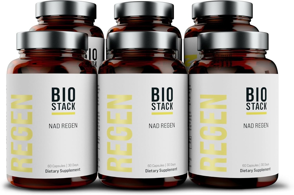 BIOSTACK NAD Regen - Avançado NAD+ Suplemento com NAD3, Yüth Spermidina, Resveratrol, Niacinamida □ NMNH Alternativa □ Anti Envelhecimento, Longevidade e Saúde Celular, Complexo Vitamina B3 (360 Cápsulas)