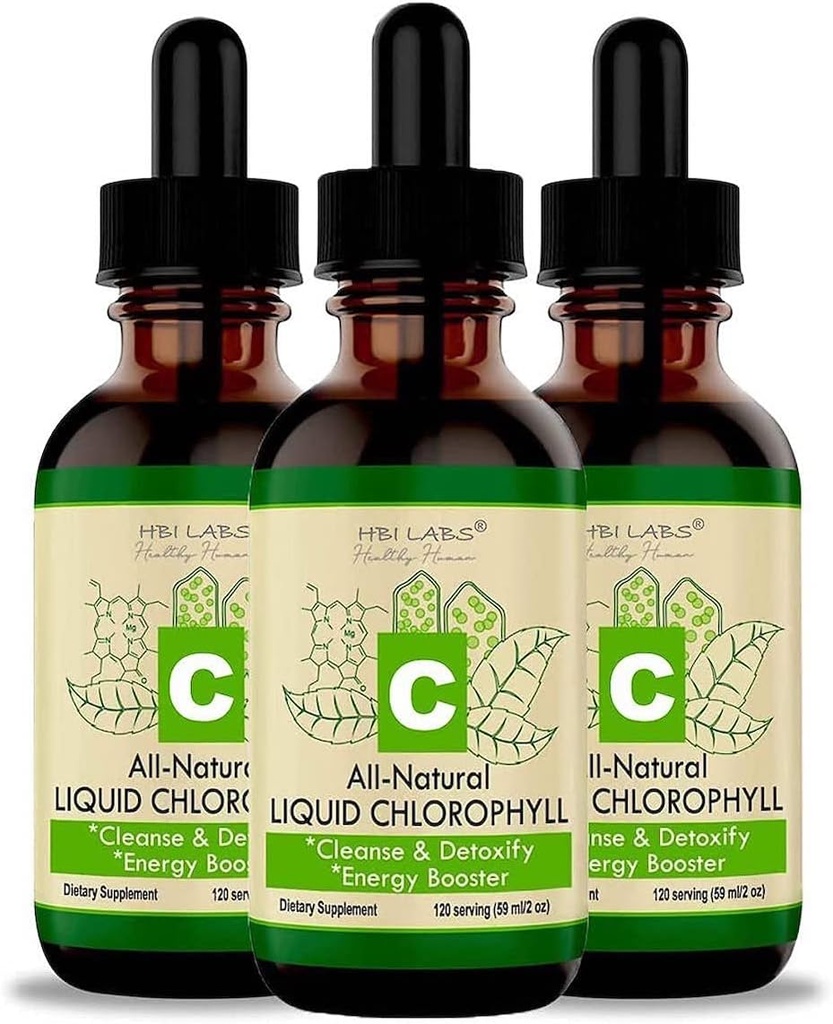 Clorofila gotas líquidas para água Concentrado natural de clorofila (3 embalagem)