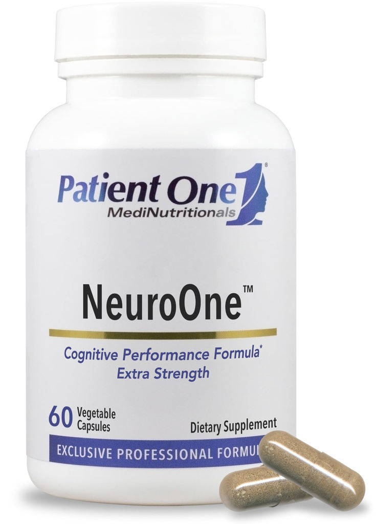 Paciente Um NeuroOne Suplemento para Apoiar Memória, Cognição, Humor e Foco* , com Citicolina, Acetil-L-Carnitina, Gingko e Mais 60 Cápsulas