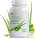AloeCure Organic Aloe Vera Cápsulas, 130,000mg Inner Aloe Leaf Equivelant por Serviço, Suporte Gut Health & Digestive Comfort, Estômago Acid Buffer, Suplemento Imune Natural, Aloin Free, 60 Cápsulas