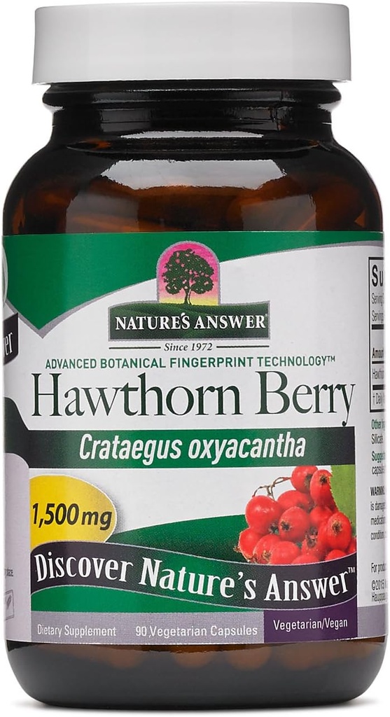 Resposta da natureza Hawthorn Berry Ajuda a sustentar um sistema cardiovascular saudável , sem glúten, não-GMO & Kosher Certified , Veggie Cápsulas 90ct