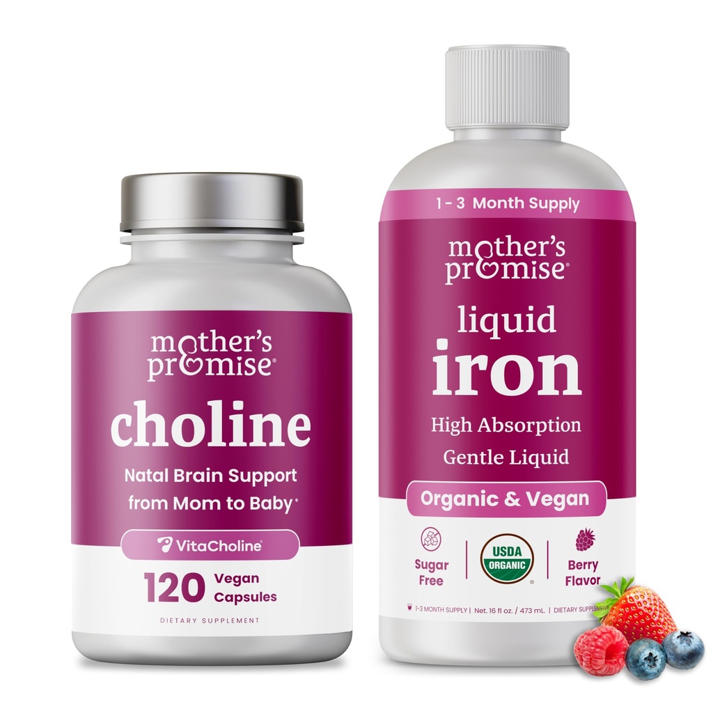 Promessa Mãe Liquid Iron & Choline Cápsulas Pacote