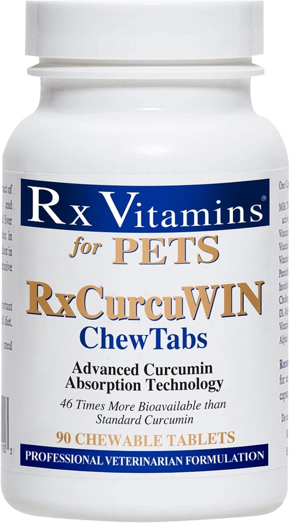 Rx Vitaminas CurcuWIN Curcumina para Animais de estimação - Apoio Imune Gato - Dog Digestive Support - 90 ct
