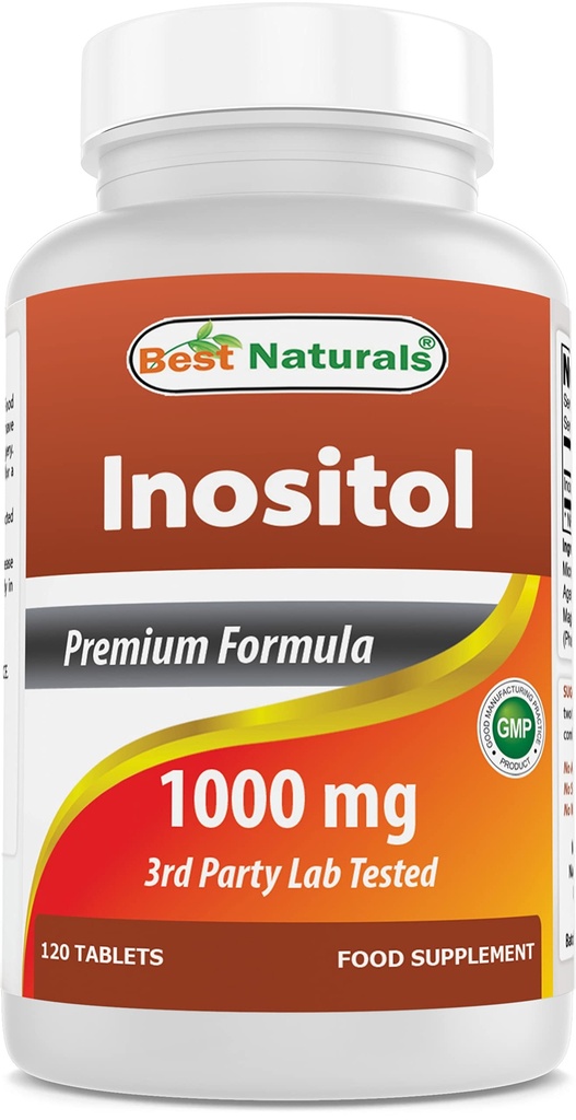 Melhores naturais Inositol 1000mg 120 comprimidos - Também chamado vitamina B8