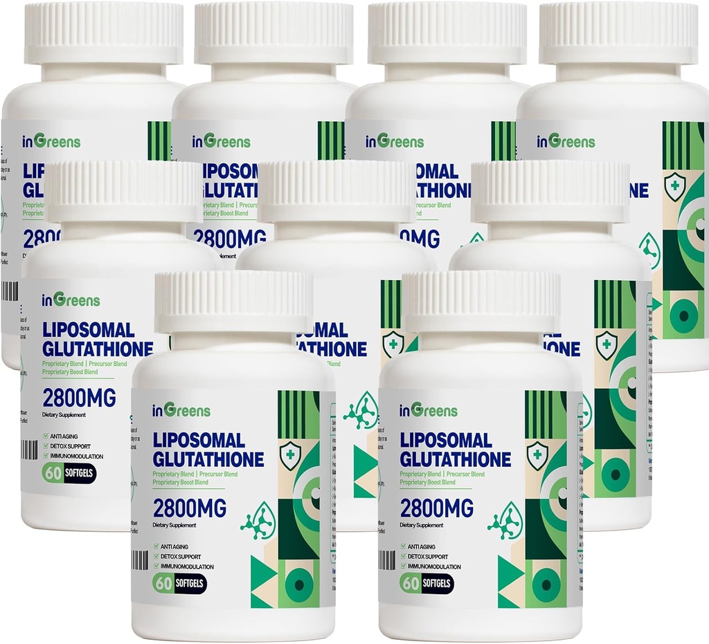 2800 MG Glutationa lipossomal Softgels, Max Absorção, forma ativa L Glutationa redutase, poderoso antioxidante, envelhecimento da saúde, 60 Softgels