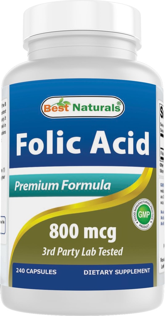 Best Naturals Ácido Fólico 800 mcg 240 Cápsulas