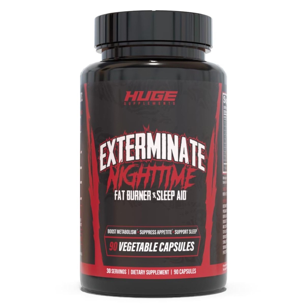 Suplementos enormes Exterminar queimador de gordura termogênico para homens e mulheres, suporta perda de peso, aumenta o metabolismo, aumenta gastos calóricos & supressão de apetite - 100% estimulante-livre (Sem cafeína)