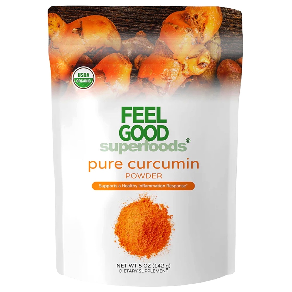SENTIR-SE BOM Superalimentos Puro Curcumin Pó, Orgânico, Não-GMO, Vegan a partir de Bulk Ground Turmeric Raiz da Índia, Curcuma Longa Suplemento Conjunto, 5 onças