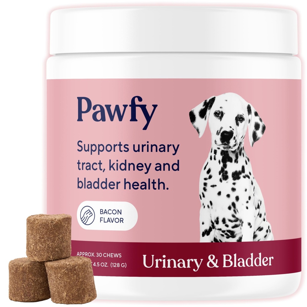 Pawfy Dog UTI Supplement □ Cranberry & D-Mannose para o trato urinário & saúde da bexiga □ Ideal para cães idosos .