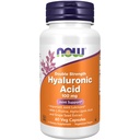 Now Foods Supplements, Ácido Hialurônico 100 mg, Dupla dosagem com L-Prolina, Ácido Alfa Lipóico e Extrato de Sementes de Uva, 60 Cápsulas Veg