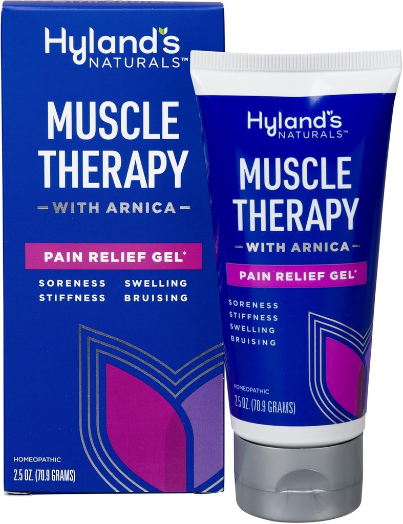 Hyland's Muscle Therapy with Arnica Pain Relief Gel, Bruise Healing Cream, Natural Alief of Pain, Inchaço, Contusões, Dores e rigidez, 2,5 Oz