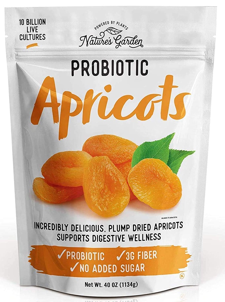 Jardim da natureza Probiótico Damascos - Fruta seca, Plump seco, Sem glúten, Laticínios, Vegan – Bulk 40 Oz Bag (Pack of 1)
