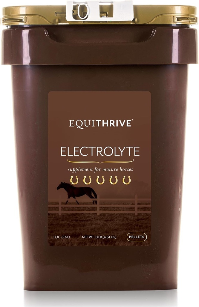 Equitrive Peletes de Eletrolito de Cavalo, Suplemento de Vitaminas e Minerais, Fornecimentos de Alimentação Equina para Treinamento e Competição, 10 lbs, Fornecimento de 50 dias