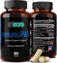 ELEAN Immuno PWR- enriquecido com Zinco, Selênio, Aminoácido Lisina e Astragalus Raiz Extrato para Síntese de Colágeno, Saúde da Tiróide, Suporte Mineral, Energia e Saúde Imune 90 Veg Cápsulas.