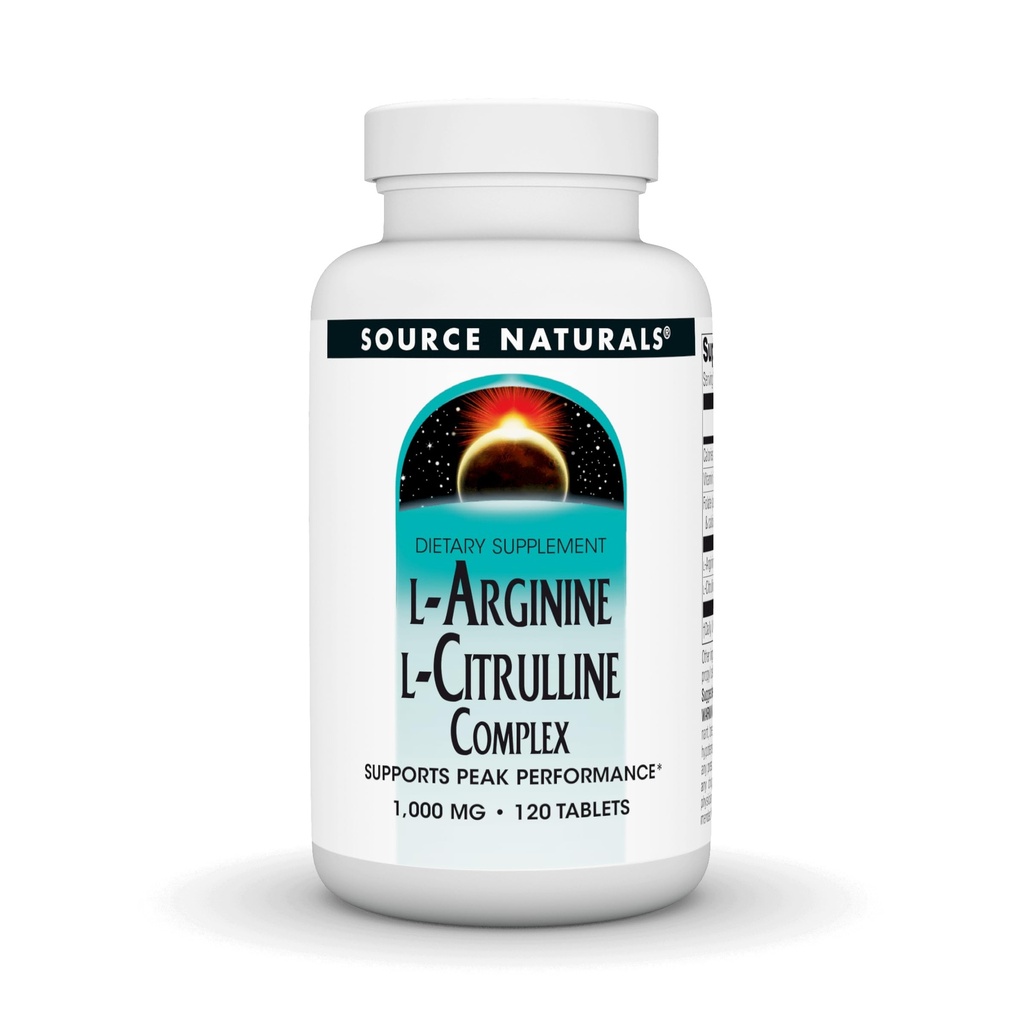 Naturals de origem Complexo L-Arginina L-Citrulina, 120 comprimidos, 1000 mg