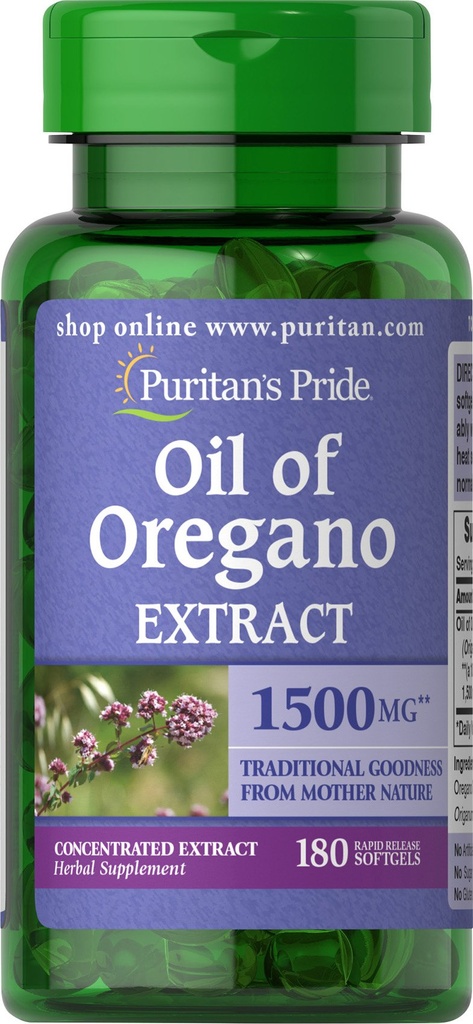 Puritan's Pride Oil of Orégano Extract 150 mg Softgels, 180 Count