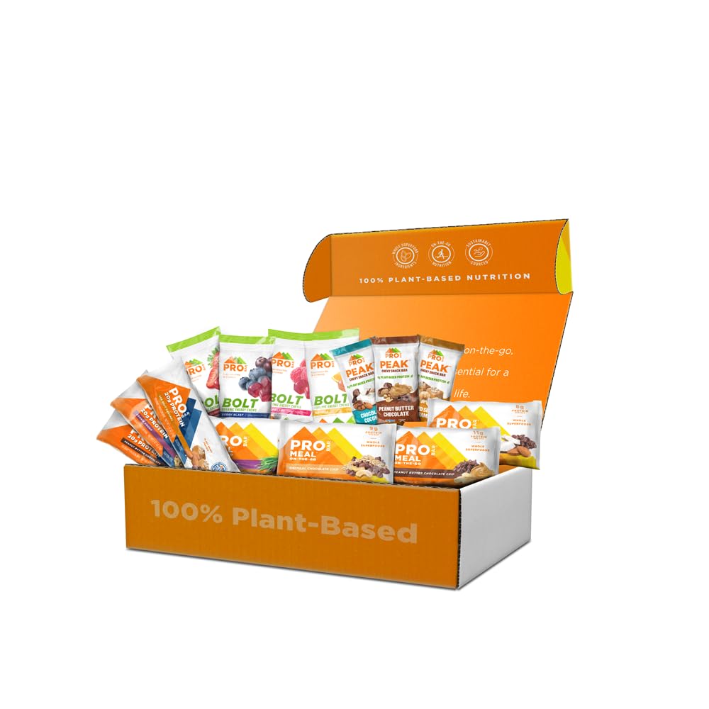 PROBAR – Pacote inicial baseado em plantas - Livre de glúten, não-GMO, saudável, Snacks de alta proteína - Energia Natural para Caminhadas, Ciclismo, Camping, Snowboarding, Esqui (14 Conde)