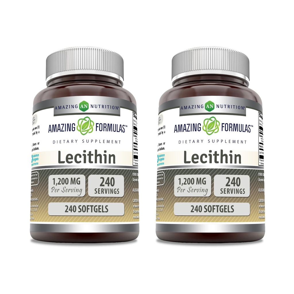 Fórmulas surpreendentes Lecitina 1200 mg Suplemento Softgels