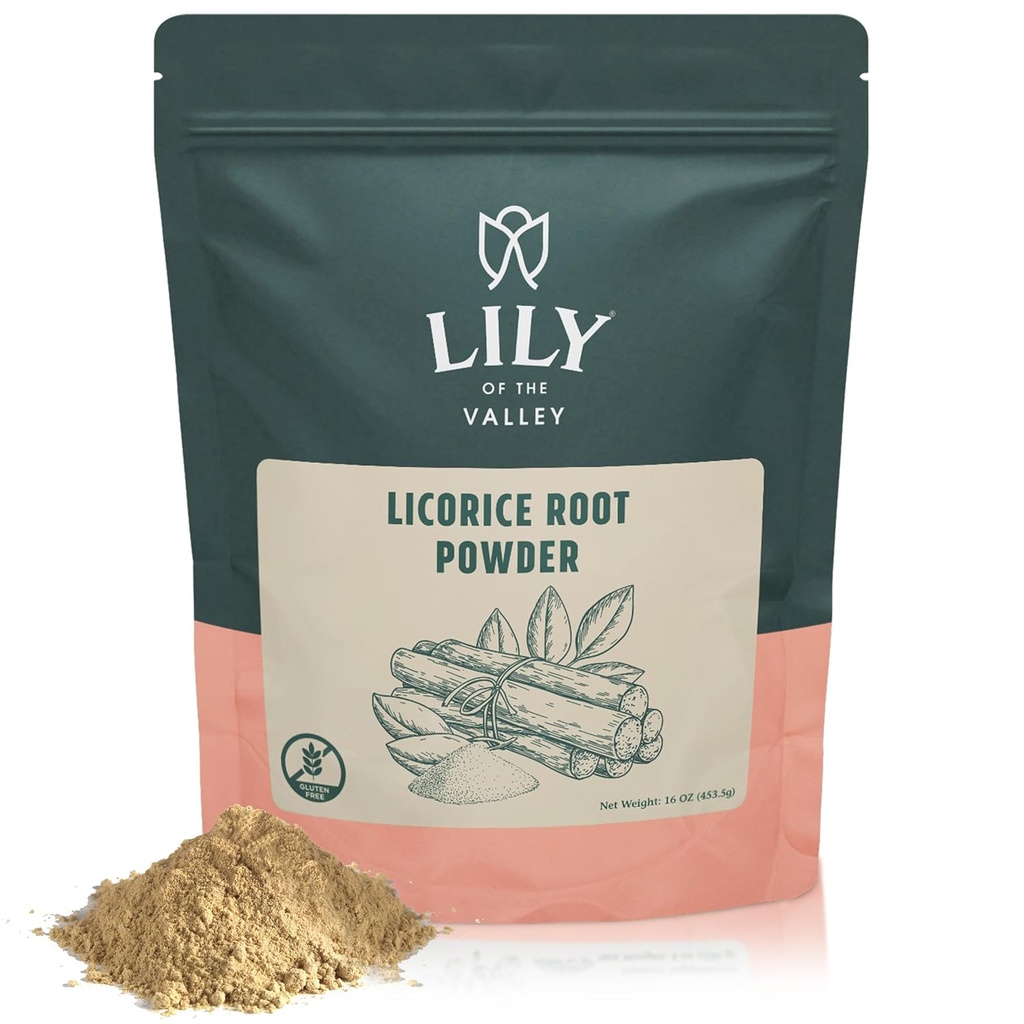 Lírio do Vale Alcaçuz / Alcaçuz Raiz em pó - Mulethi terra Fonte da Índia - Adoçante Natural - Vegan & Gluten-Free - Embalado em Resealable Pouch (16 oz, 453g)