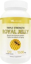 ML Naturals Royal Jelly 1500mg 120 Cápsulas Vegetais, Equivalente com 6% (27mg) 10-HDA. Congelado, sem glúten, certificado por NSF e compatível com cGMP