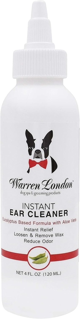 Warren London Instant Ear Cleaner- Dog Ear Drops w/Aloe para evitar a irritação