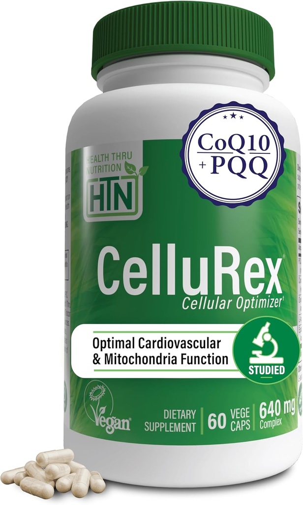 Saúde Thru Nutrition CoQ10 Plus PQQ e espinafre vermelho Otimizador celular para a circulação do cérebro Energia e Mitocondria Function Support Certificado Vegan Não-GMO (Pacote de 60)