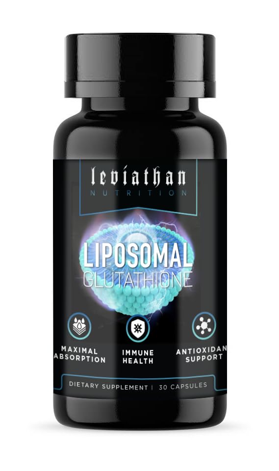 Leviathan Nutrition Cápsulas lipossómicas de Glutationa, 30 Condes, Absorção Máxima, Saúde Imunitária, Suporte Antioxidante