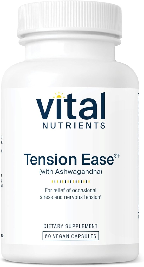 Nutrientes Vital Tensão Facilidade com Ashwagandha Alivio de Stress Suplemento para alívio de estresse ocasional e tensão nervosa .