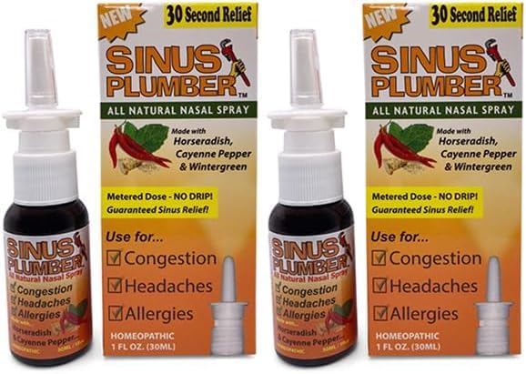 2-Pacote de Pulverizador de Encanador Nasal - O Ultimate Congestion Buster com rábano e capsaicina