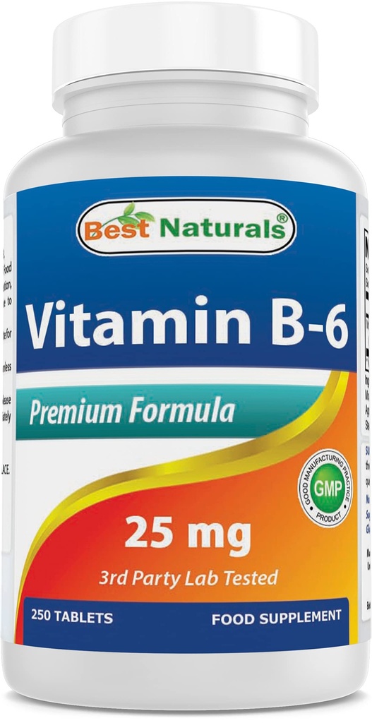 Melhores Natural Vitamina B-6 25 Mg Comprimidos, 250 Contagem